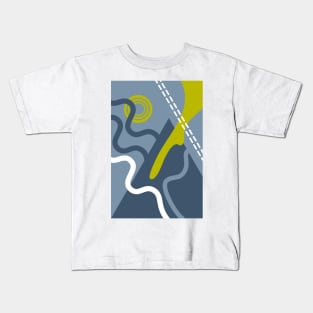 Grey blue abstract Kids T-Shirt